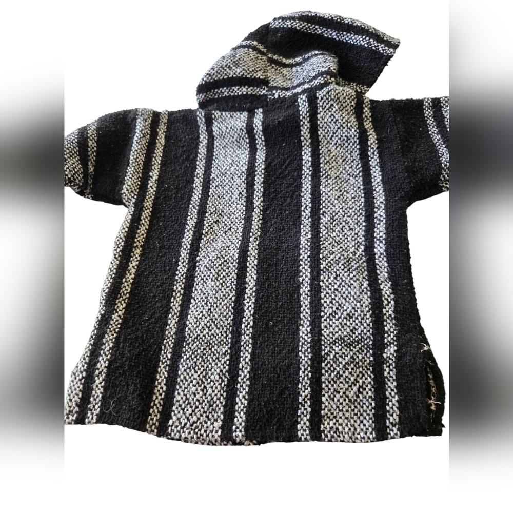 Black and White Striped Boys Hoodie Size 3T - Picture 3 of 3